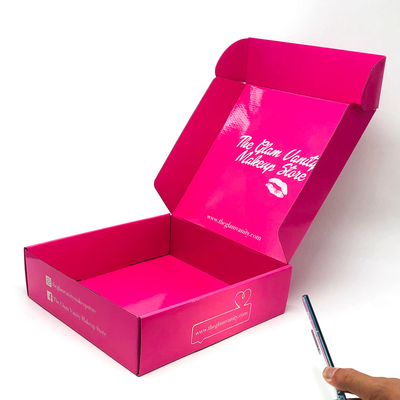 Cardboard Shipping Paper Corrugated Box Rose Pink For T Shirt